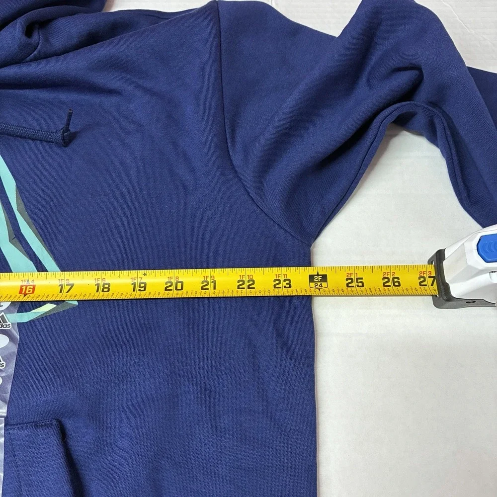 Adidas Big & Tall Blue Pullover Hoodie Sweatshirt Men's Size LT KD4748
